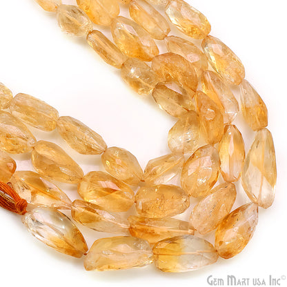 Citrine Tumble Beads Free Form Drilled Beads 8-11X15-25mm Waist Beads, Rondelle Bead Strand 13 Inch
