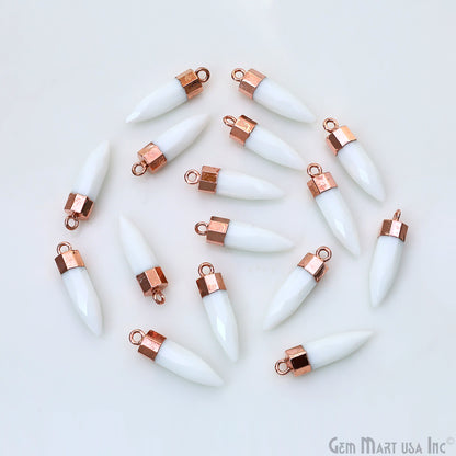 Pencil Point 25x6mm Rose Gold Edge Gemstone Loop Connector