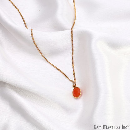 Oval 8x10mm Brilliant Cut Gold Plated Bezel Single Bail Connector