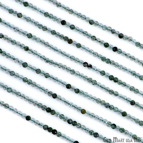 Green Fluorite Rondelle Beads, 13 Inch Gemstone Strands, Drilled Strung Nugget Beads, Faceted Round, 2-2.5mm
