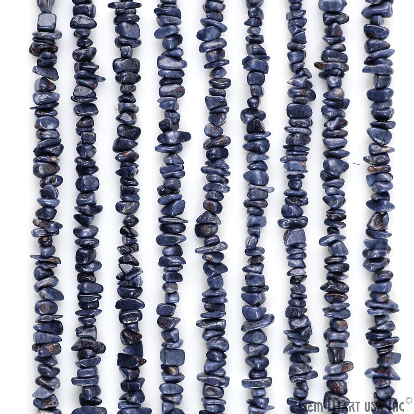 Sapphire Chip Beads, 34 Inch, Natural Chip Strands, Drilled Strung Nugget Beads, 3-7mm, Polished, GemMartUSA (CHSH-70001)