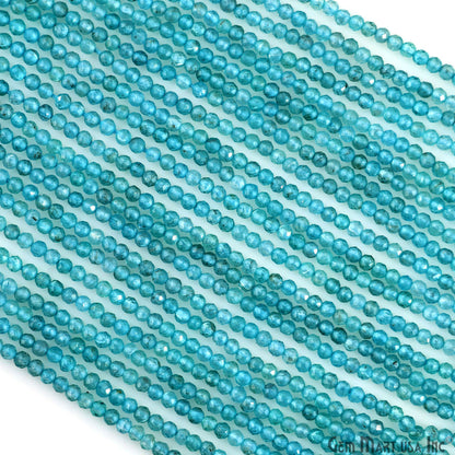 Apatite Rondelle Beads, 13 Inch Gemstone Strands, Drilled Strung Nugget Beads, Faceted Round, 2.5-3mm