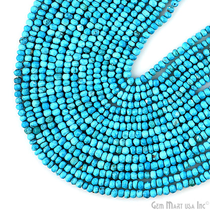 Turquoise Rondelle Beads, 12.5 Inch Gemstone Strands, Drilled Strung Nugget Beads, Faceted Round, 3-4mm