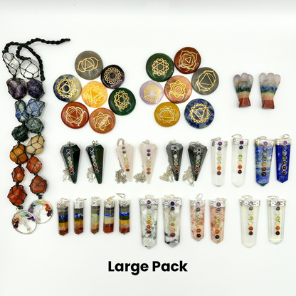 7 Chakra Healing Pack, Bulk Mixed 7 Chakra Lot, 100% Natural Gemstones, Wholesale Resale Supply, Gift Set, 4pcs+, GemMartUSA