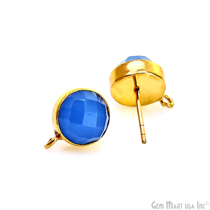 DIY Round 10mm Gold Bail Gemstone stud Earring