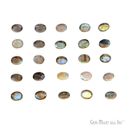 Labradorite Wholesale Gemstones, 100% Natural Semi-Precious Gems, Blue Flash Faceted Loose Gems, 8x10mm, Oval, 5PC Lot