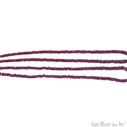 Rhodolite Rondelle Beads, 17 Inch Gemstone Strands, Drilled Strung Nugget Beads, Faceted Round, 3mm