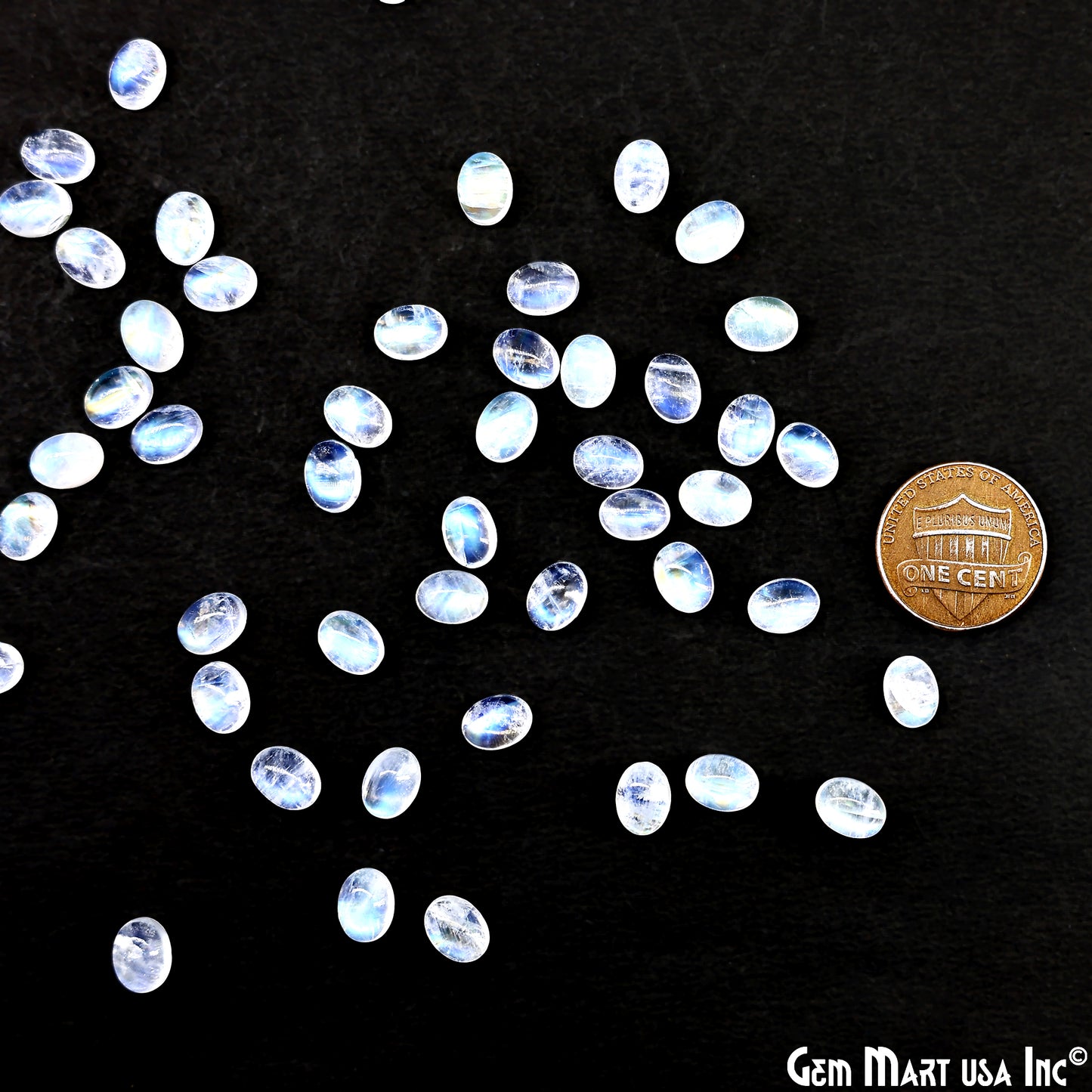 Rainbow Moonstone Oval Cabochon, 6x8mm, 5 Carats, 100% Natural Cabochon Loose Gems, Wholesale Gemstones