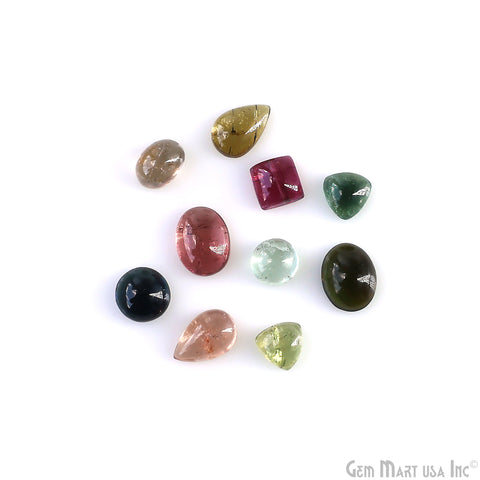 5Ct Multi Tourmaline Round & Pears Cabochon AAA+ Quality Tiny Gems Mix Size