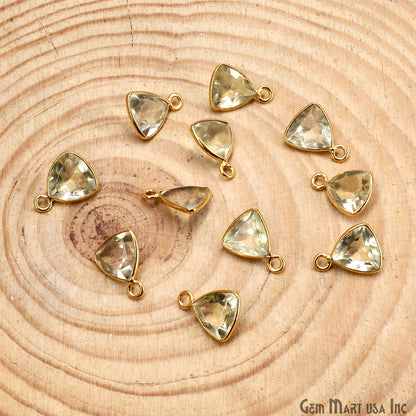 Trillion 8mm Brilliant Cut Gold Plated Bezel Single Bail Gemstone Connector