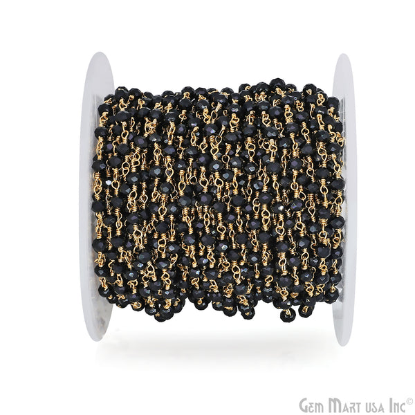 Black Chalcedony 3-3.5mm Faceted...