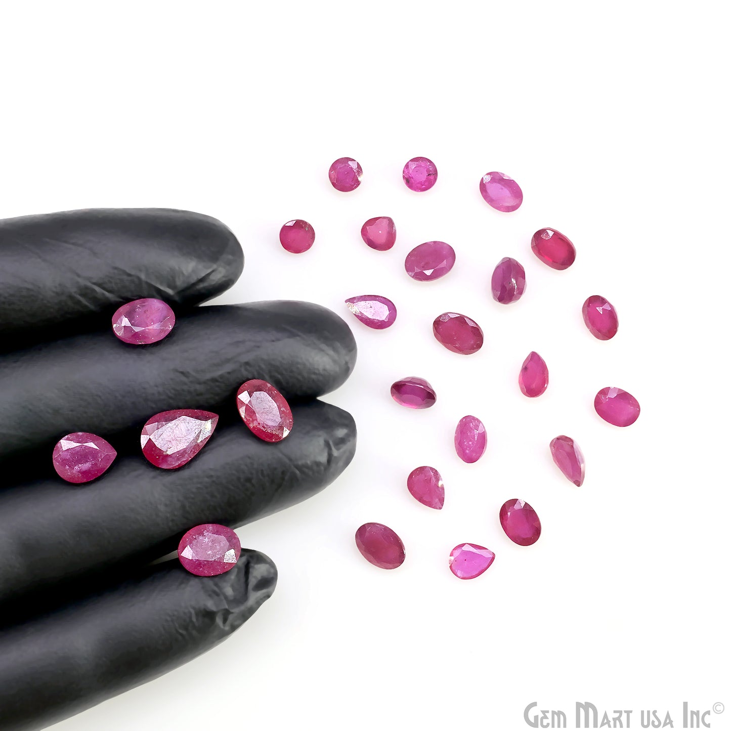 Ruby Wholesale Gemstones, 100% Natural Precious Gems, Pink Faceted Loose Gems, 4-7mm, Mix, 10 Carats