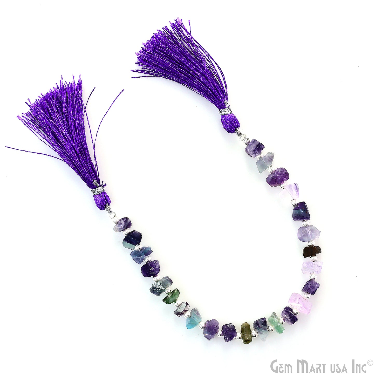 Fluorite Rough Beads, 9 Inch Gemstone Strands, Drilled Strung Briolette Beads, Free Form, 8x6mm