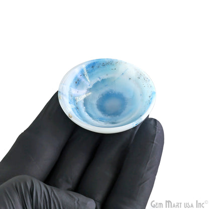 Natural Blue Onyx Mini Carved Gemstone Bowl Cup 2 inch