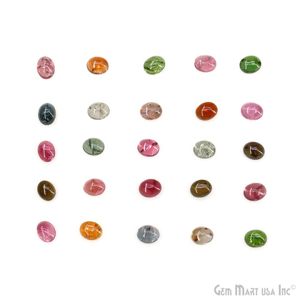 Multi Tourmaline Wholesale Gemstones, 100% Natural Semi-Precious Gems, Multi Color Cabochons Loose Gems, 4x5mm, Oval, 5 Carats