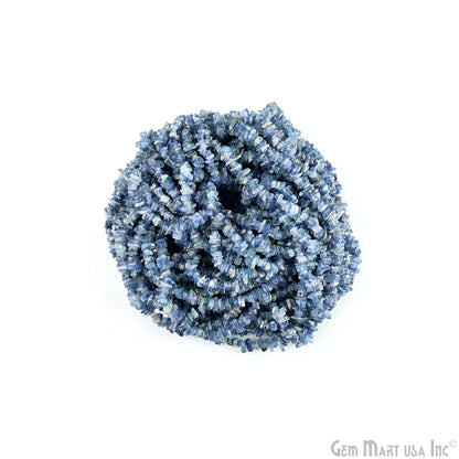 Kyanite Chip Beads, 34 Inch, Natural Chip Strands, Drilled Strung Nugget Beads, 3-7mm, Polished, GemMartUSA (CHKY-70001)