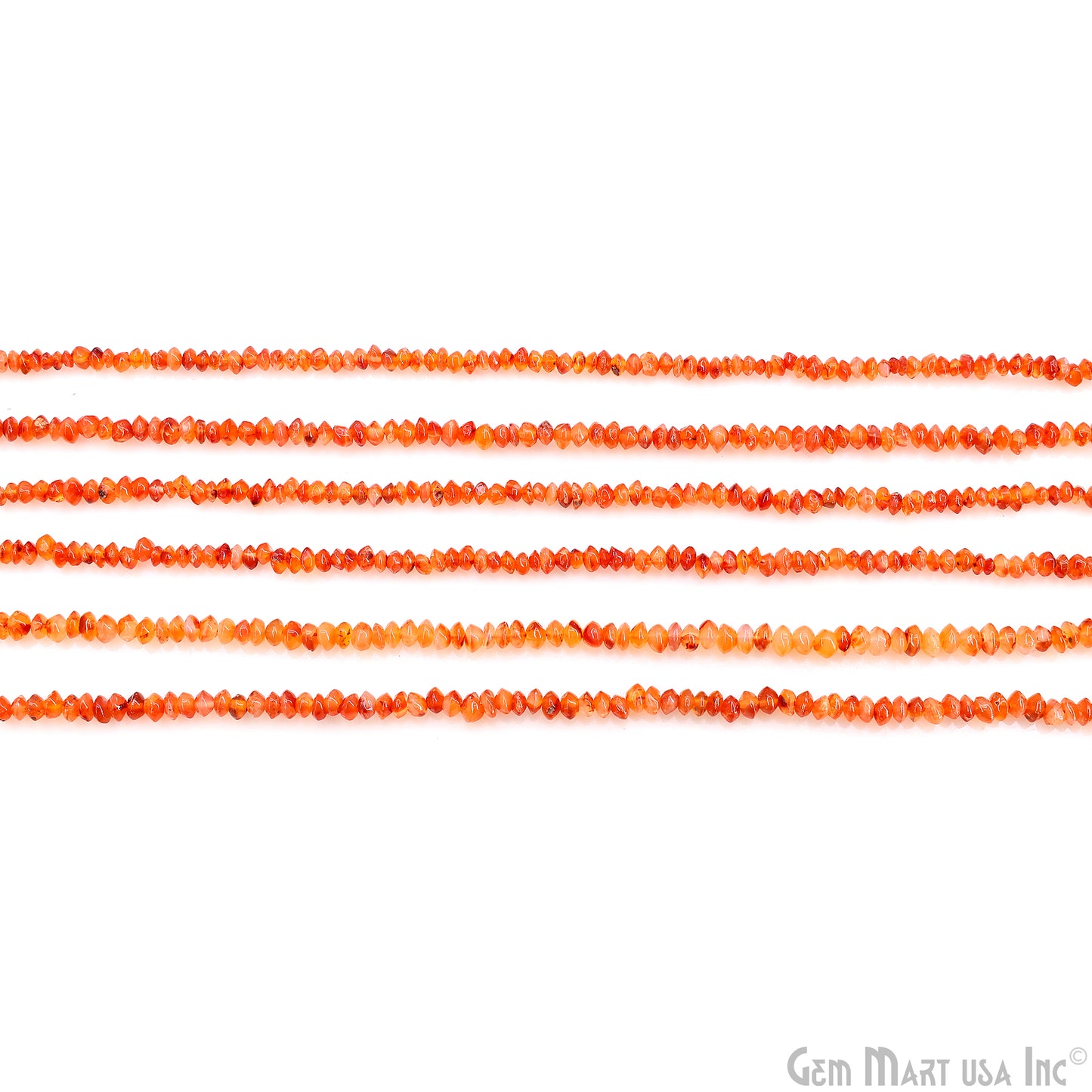 Carnelian Faceted Round Drilled Beads 2-4mm Waist Beads, Rondelle Bead Strand 13 Inch