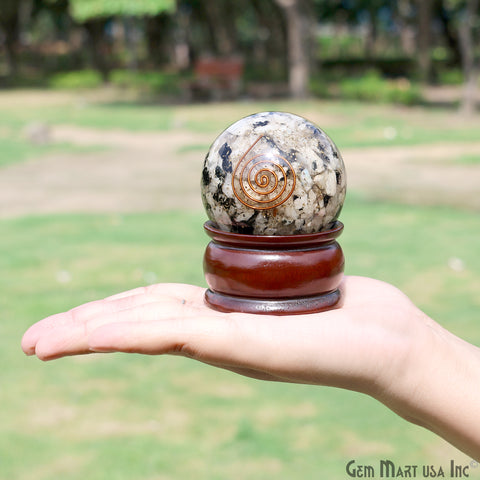 Rainbow Moonstone Healing Gemstone Sphere 2" - Reiki Meditation Ball, Chakra Balancing, Orgone Energy Spiritual Healing, Home Decor