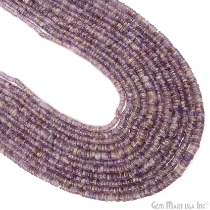 Amethyst Smooth Round Drilled Beads 3-6mm Waist Beads, Rondelle Bead Strand 14 Inch