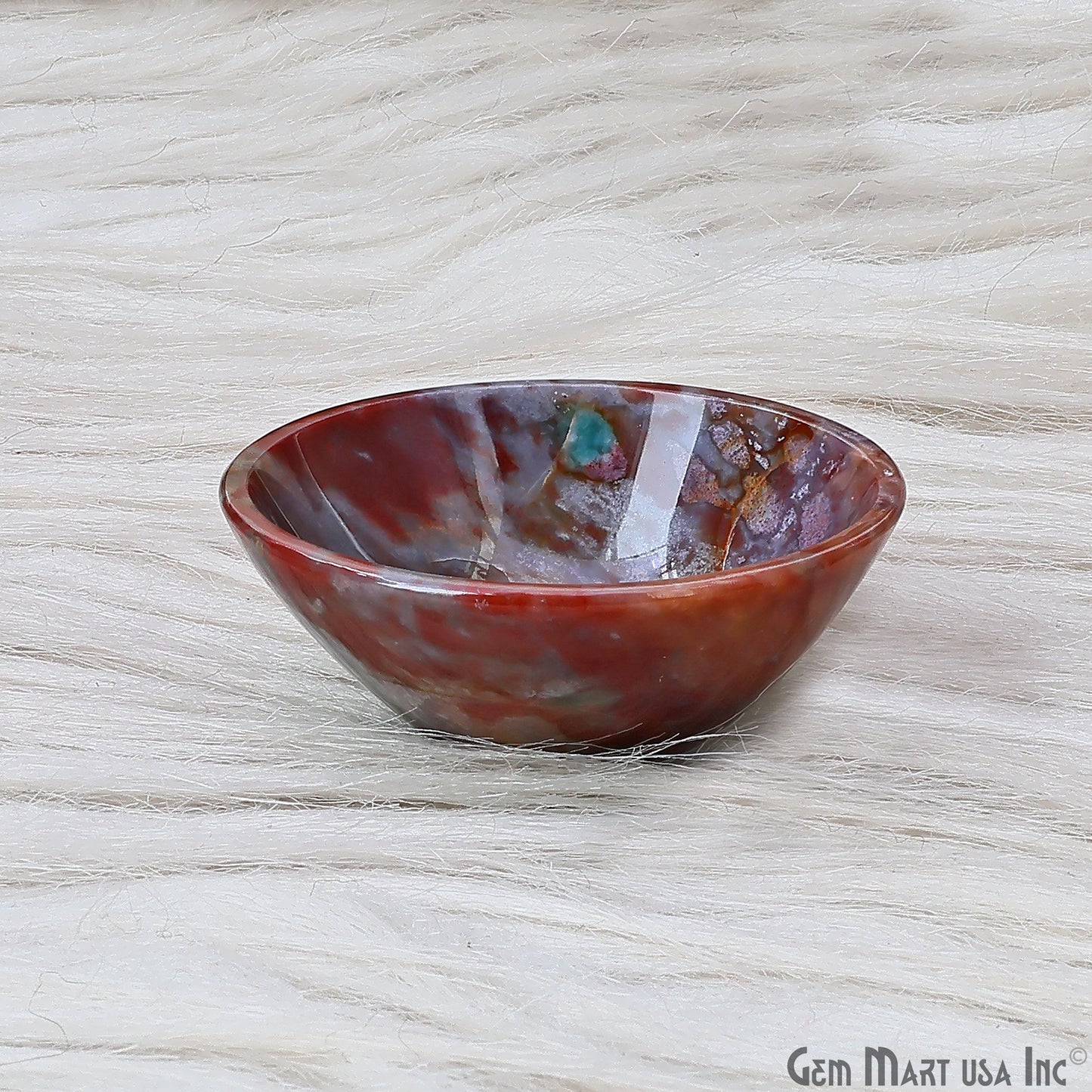 Natural Fancy Agate Mini Carved Gemstone Bowl Cup 2 inch