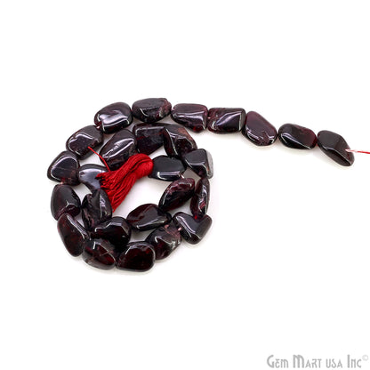 Garnet Tumble Beads Free Form Drilled Beads 7-10X13-18mm Waist Beads, Rondelle Bead Strand 14 Inch