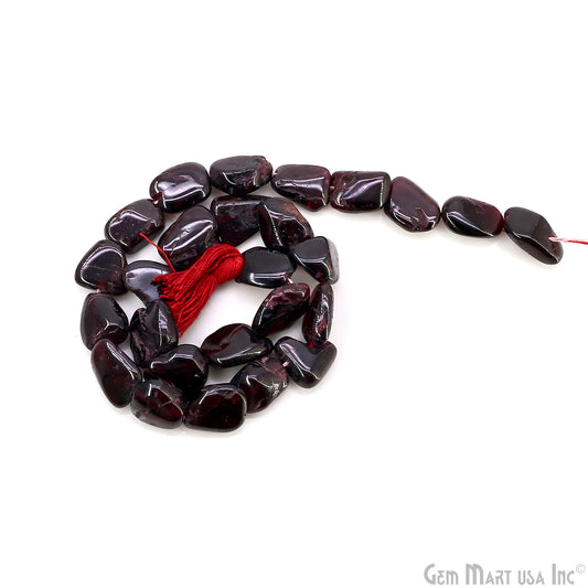 Garnet Tumble Beads Free Form Drilled Beads 7-10X13-18mm Waist Beads, Rondelle Bead Strand 14 Inch
