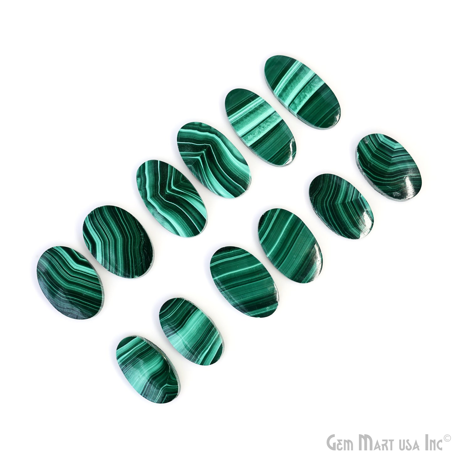 Malachite Oval Shape 28x13mm Loose Gemstone For Earring Pair