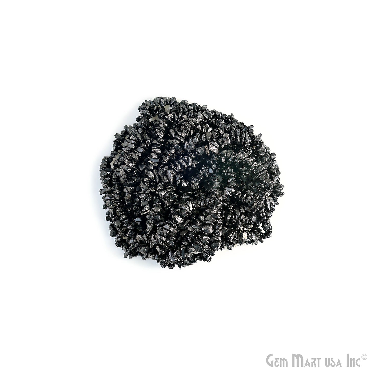 Black Tourmaline Chip Beads, 34 Inch, Natural Chip Strands, Drilled Strung Nugget Beads, 3-7mm, Polished, GemMartUSA (CHKT-70001)