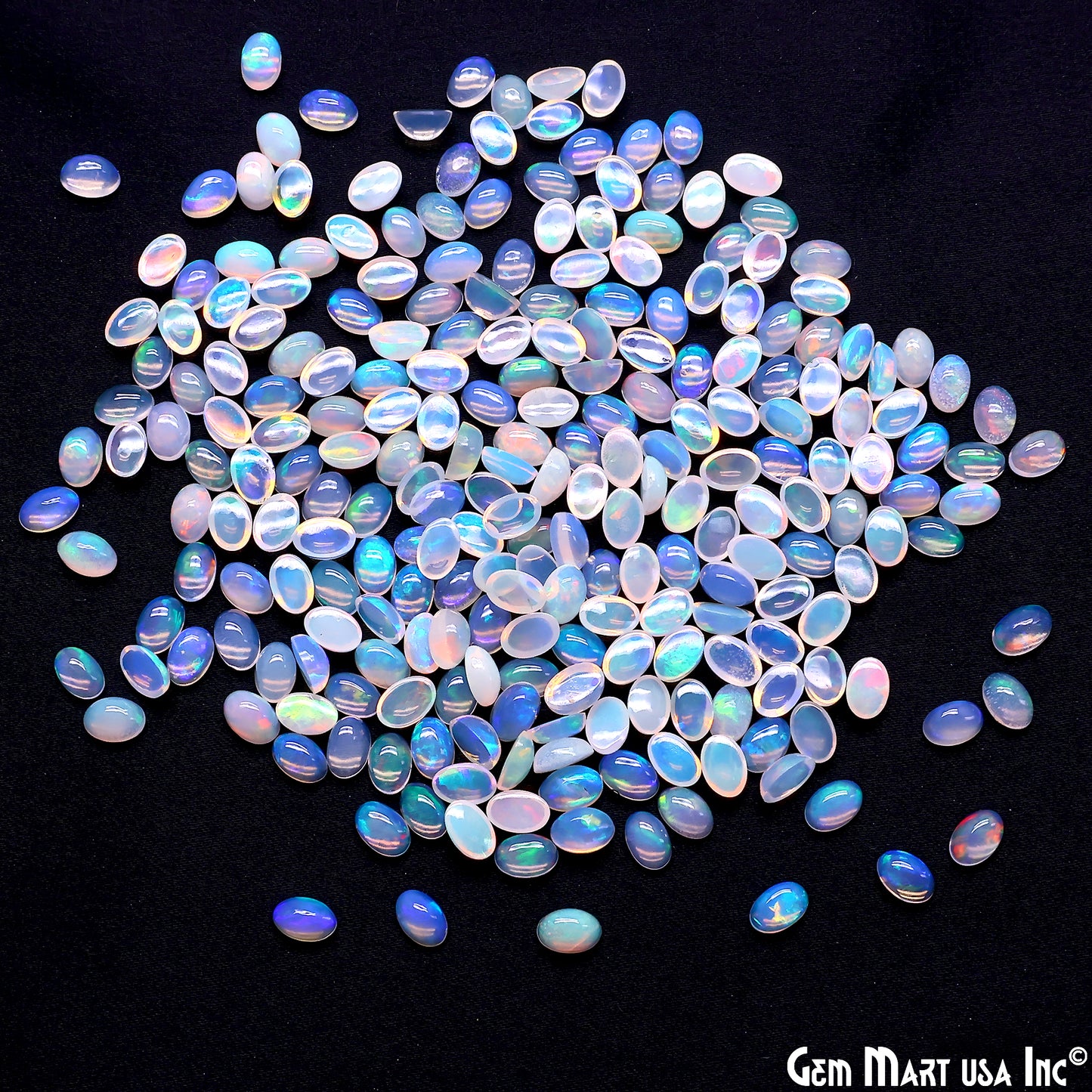 Ethiopian Opal Wholesale Gemstones, 100% Natural Precious Gems, Rainbow Cabochons Loose Gems, 6x4mm, Oval, 5PC