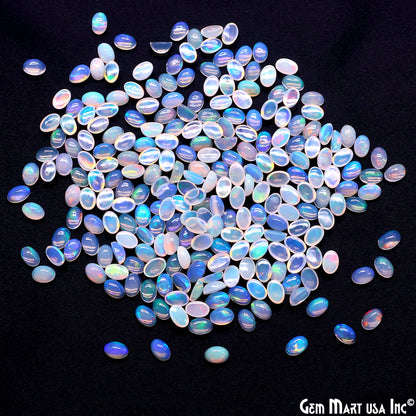 Ethiopian Opal Wholesale Gemstones, 100% Natural Precious Gems, Rainbow Cabochons Loose Gems, 6x4mm, Oval, 5PC