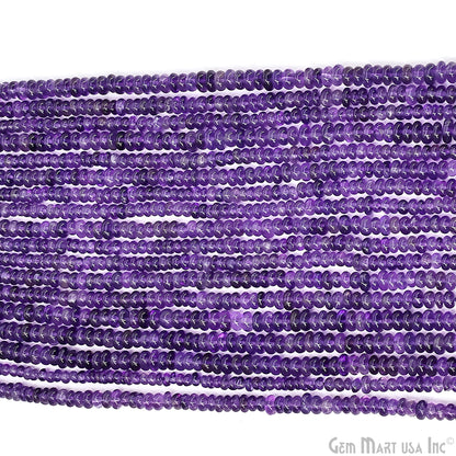 Amethyst Rondelle Beads, 17 Inch Gemstone Strands, Drilled Strung Nugget Beads, Faceted Round, 3mm