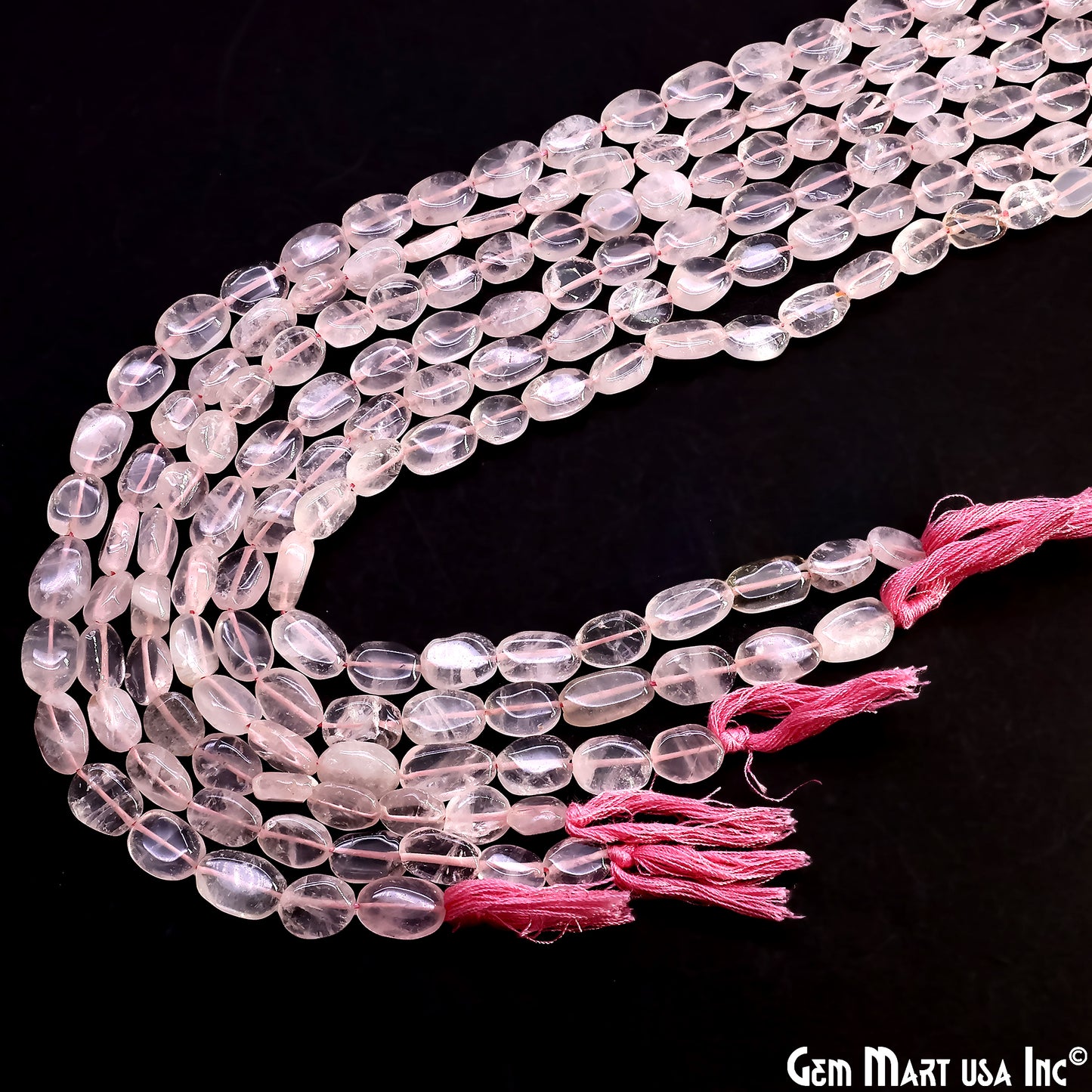Rose Quartz Tumble Beads Free Form Drilled Beads 9-13X6-7mm Waist Beads, Rondelle Bead Strand 13 Inch