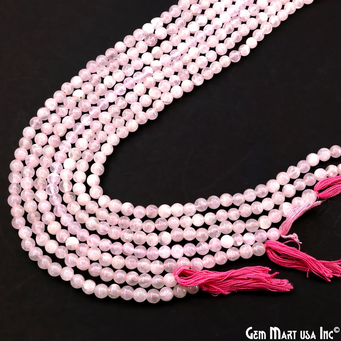 Rose Quartz Smooth Round Drilled Beads 3-5mm Waist Beads, Rondelle Bead Strand 13 Inch