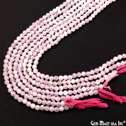 Rose Quartz Smooth Round Drilled Beads 3-5mm Waist Beads, Rondelle Bead Strand 13 Inch
