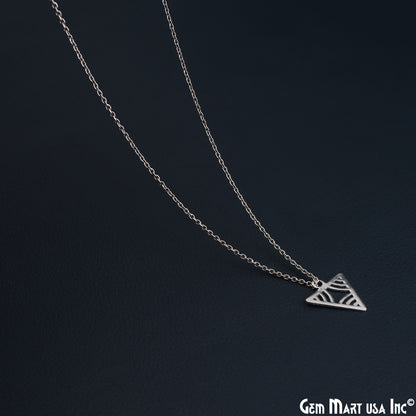 Triangle Shape Charm Laser Finding Silver Plated Charm For Bracelets & Pendants