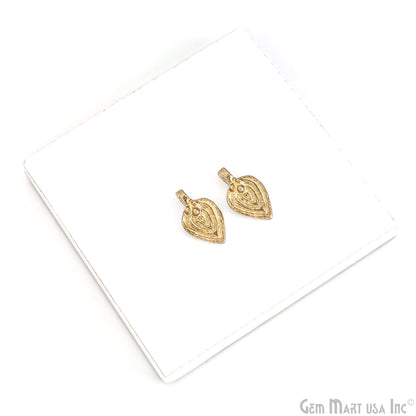 Authentic Antique Brass Teardrop Vintage Charms, Gold Plated Tribal Pendant, Earring, Dangle Leaf Charm, Custom gift for her, mom