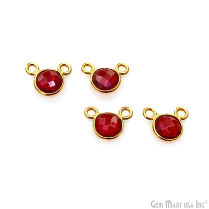 Round 6mm Cat Bail Gold Plated Gemstone Bezel Connector