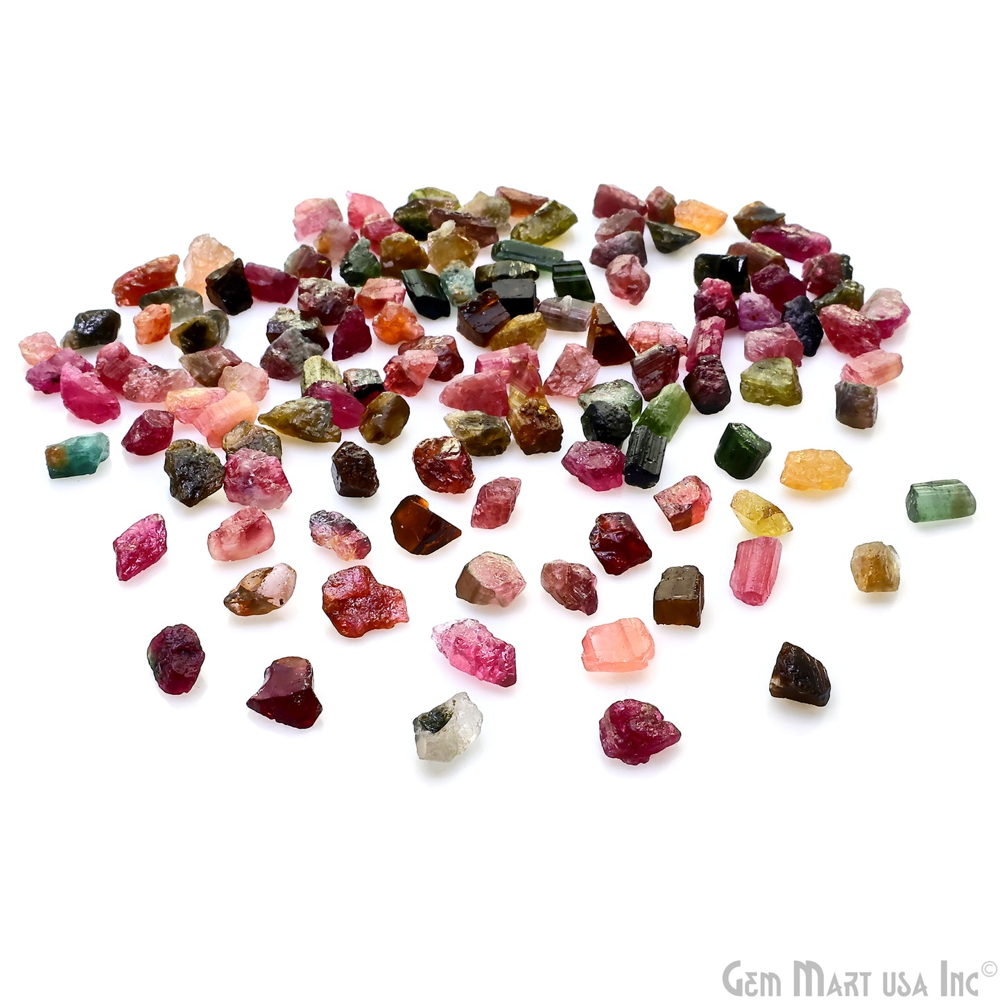 Multi Tourmaline Free Form Rough, 7-8mm, 0.71oz, 100% Natural Rough Loose Gems, Wholesale Gemstones