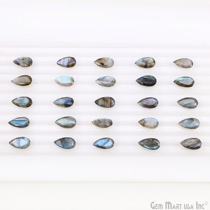 Labradorite Wholesale Gemstones, 100% Natural Semi-Precious Gems, Blue Flash Faceted Loose Gems, 7x13mm, Pears, 4PC Lot