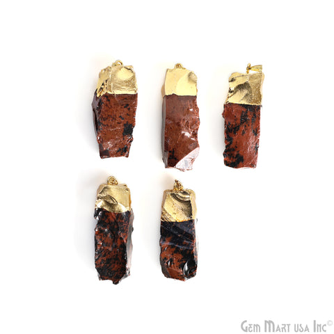 Rough Gemstone Free Form shape Gold Electroplated Pendant