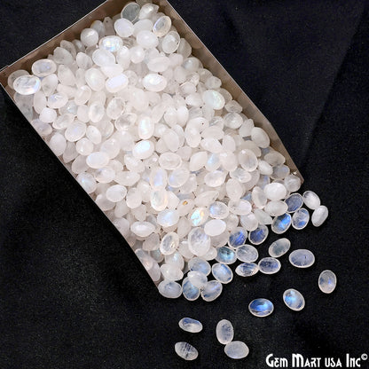 Rainbow Moonstone Wholesale Gemstones, 100% Natural Semi-Precious Gems, Rainbow Cabochons Loose Gems, 7x5mm, Oval, 10PC
