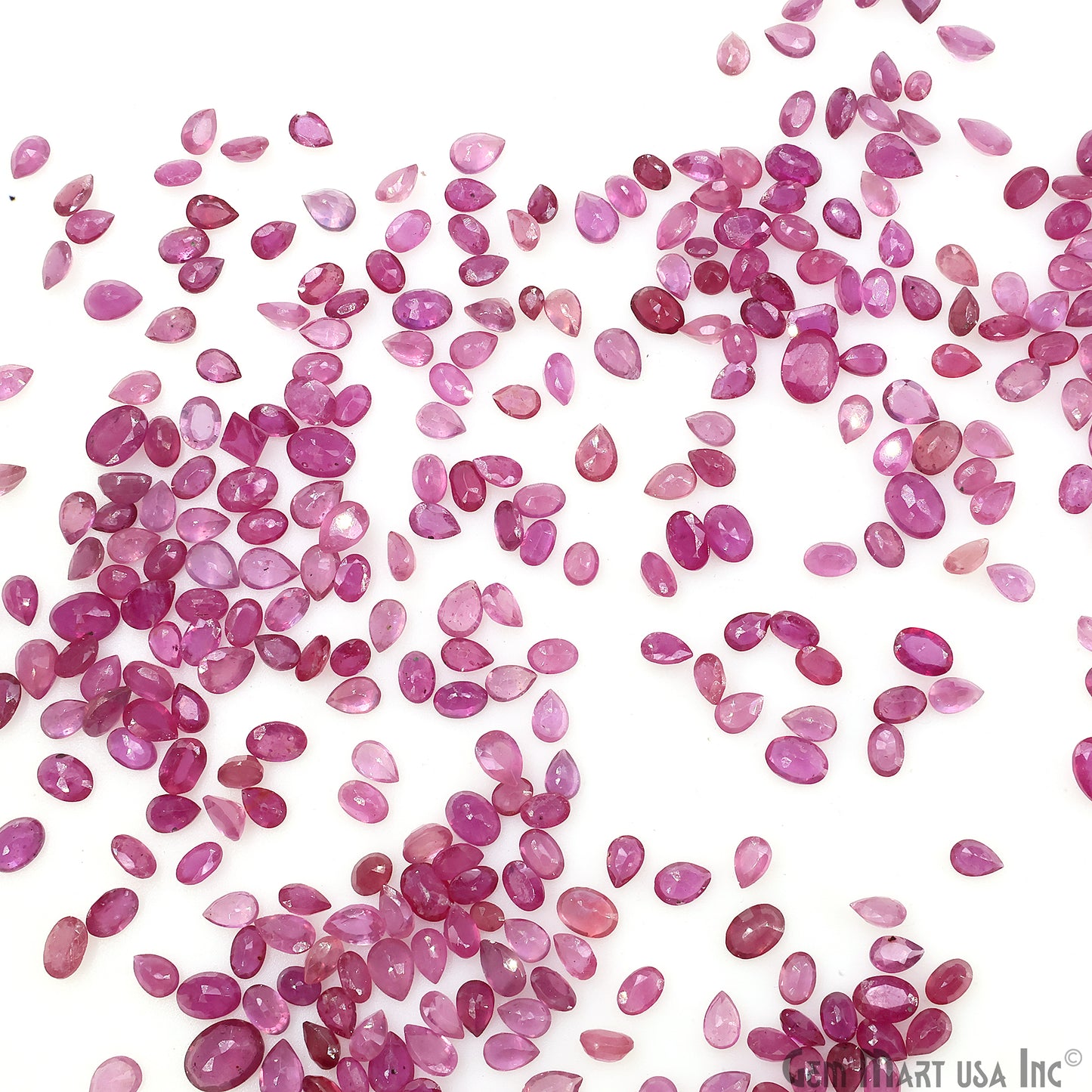 Ruby Wholesale Gemstones, 100% Natural Precious Gems, Pink Faceted Loose Gems, 6-9mm, Mix, 10 Carats