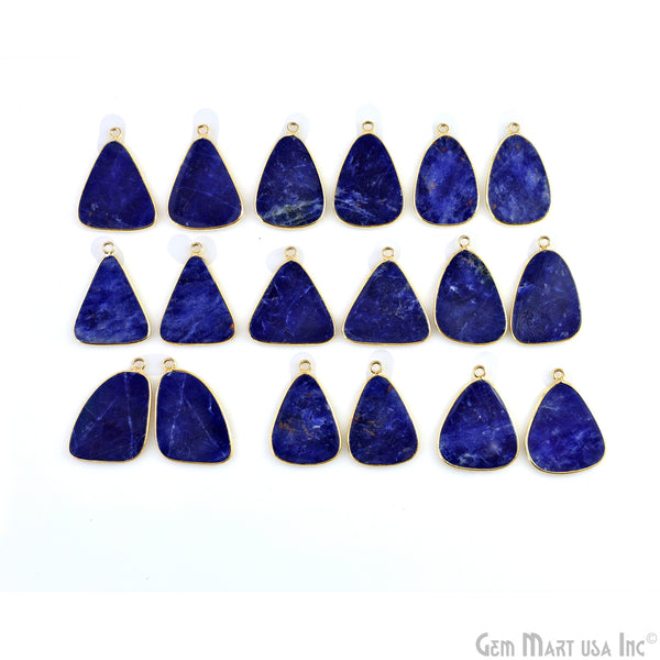 Sodalite Triangle Gold Plated...