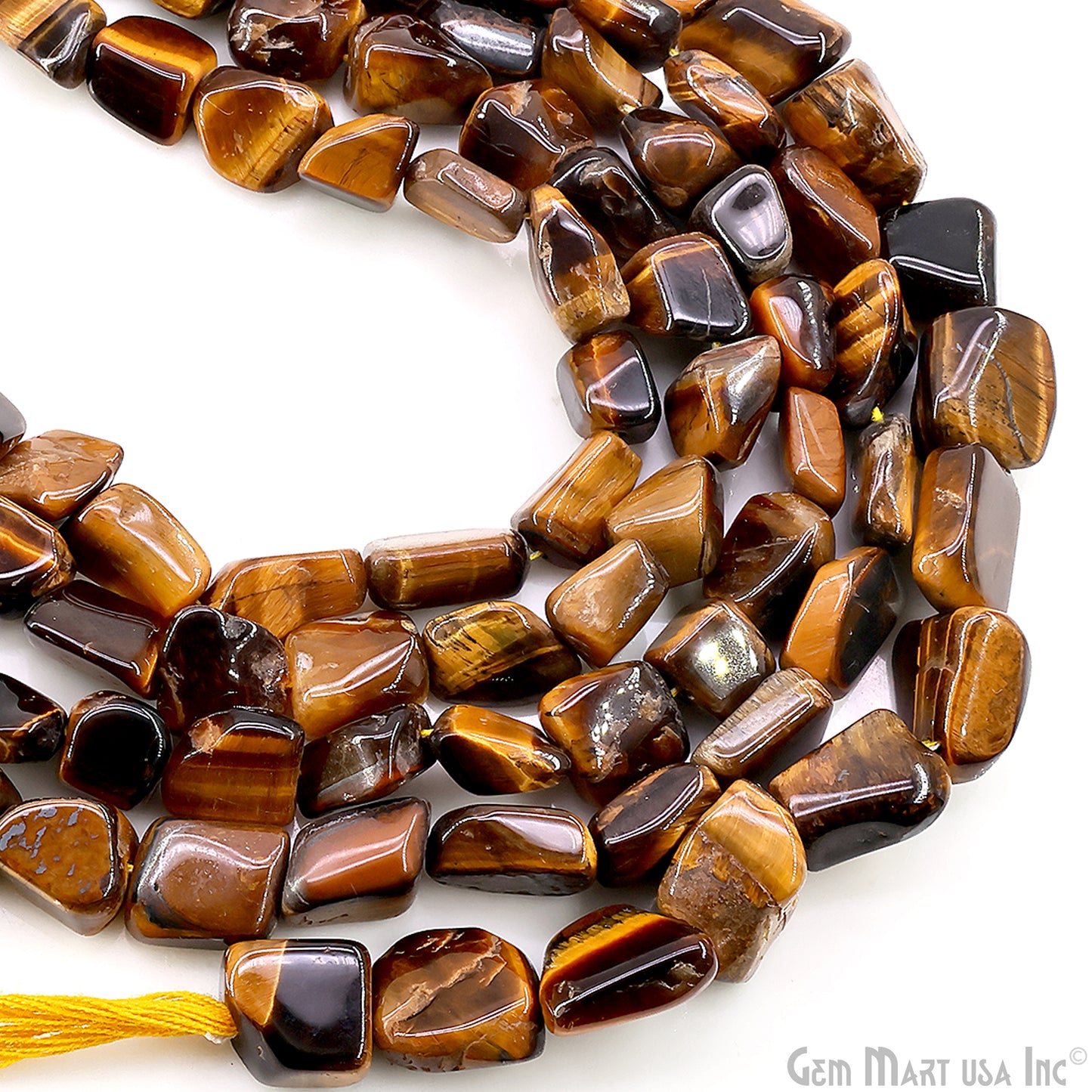 Tiger Eye Tumble Beads Free Form Drilled Beads 7-10X13-18mm Waist Beads, Rondelle Bead Strand 14 Inch