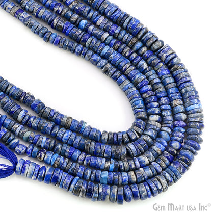 Lapis Smooth Round Drilled Beads 3-6mm Waist Beads, Rondelle Bead Strand 14 Inch