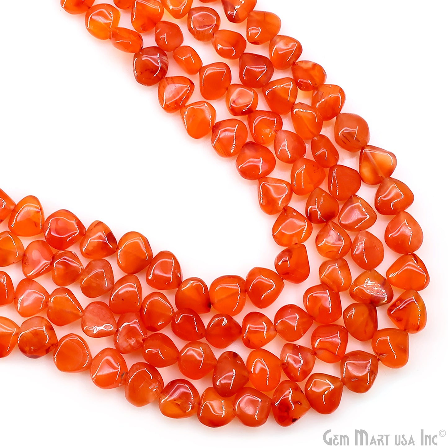 Carnelian Smooth Heart Drilled Beads 5-7mm Waist Beads, Rondelle Bead Strand 13 Inch