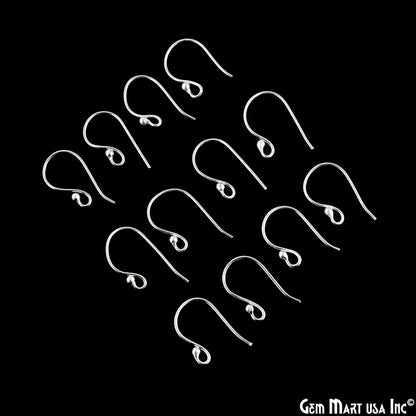 10 Pair Lot Silver Plated 20x10mm Earring Fish Hooks Findings