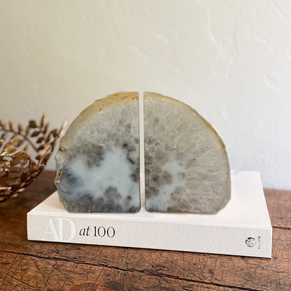 Natural Agate Geode Bookend Pair (2-4lbs, 4-6inch) Home Decor *Ships Free