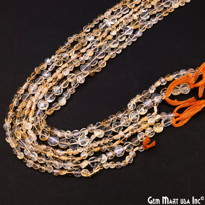 Golden Rutile Tumble Beads Free Form Drilled Beads 8X5mm Waist Beads, Rondelle Bead Strand 13 Inch