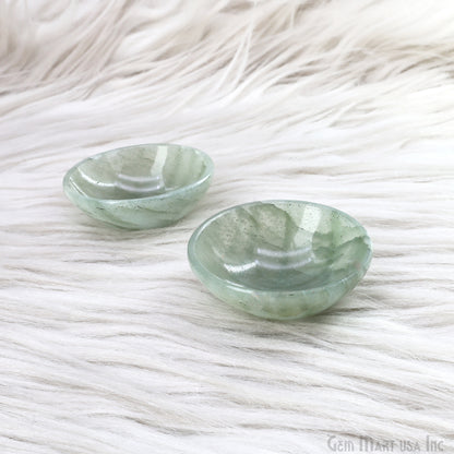 Natural Aquamarine Mini Carved Gemstone Bowl Cup 2 inch